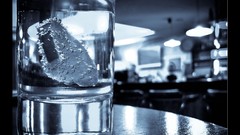 Glass ice bar drinks