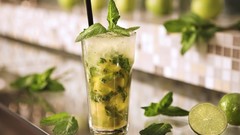Glass ice cocktail food alcohol mint fruits mojito rum liquor
