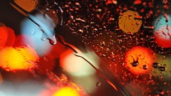 Glass lights bokeh water drops