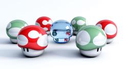 Glass Mario mushrooms infected