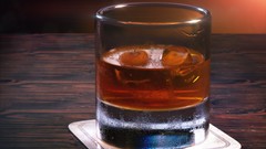 Glass Maya Wood whiskey post 3D renders