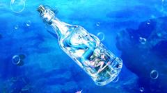 Glass mermaid bottles underwater