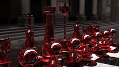 Glass red chess