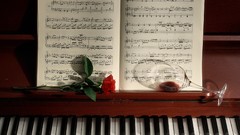 Glass roses piano