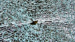 Glass shattered broken