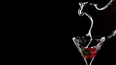 Glass strawberries fruits