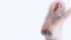 Glass white woman wet brunettes shower boobs