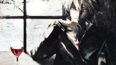 Glass wine Anime drinking artwork