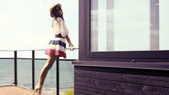 Glass woman glasses hats brunettes Jenna Pietersen