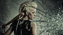 Glass woman punk blondes models broken glass baseball bats punk 