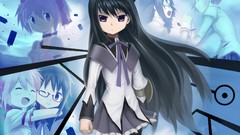 Glasses anime girls brunettes mahou shoujo madoka magica 