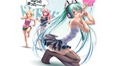 Glasses anime girls hatsune miku vocaloid megurine luka 