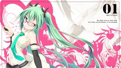 Glasses anime girls hatsune miku vocaloid wink miku append 