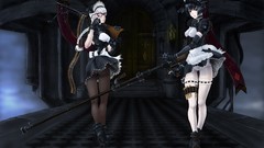 Glasses anime girls maids pantyhose underwear panties original 