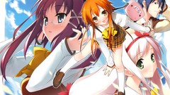 Glasses anime girls school uniforms shinkyoku soukai 