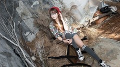 Glasses asians models Korean simply Heo Yun Mi