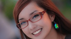 Glasses asians smiling brunettes models girls with glasses 