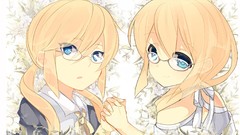 Glasses blondes long hair anime girls blue eyes pixiv meganekko 