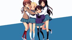 Glasses blondes skirts long hair brunettes school uniforms 