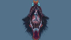 Glasses blue background anime girls neon genesis evangelion 