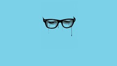 Glasses blue background Breaking Bad minimalistic
