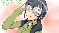 Glasses blue hair smiling