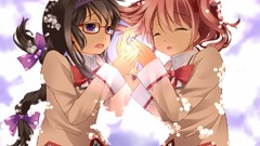 Glasses braids mahou shoujo madoka magica akemi homura kaname 