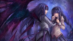 Glasses braids mahou shoujo madoka magica akemi homura mahou 