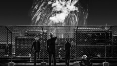 Glasses fireworks monochrome male durarara