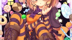 Glasses hats witch Halloween anime girls meganekko panties 