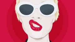 Glasses lips blondes piercing artwork vectors vector art