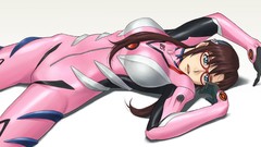 Glasses long hair anime girls blue eyes brunettes neon genesis 