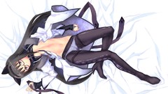 Glasses long hair anime girls pantyhose mahou shoujo madoka 