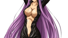 Glasses long hair anime girls purple hair boobs vectors fate 