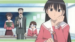 Glasses long hair brown eyes brunettes azumanga daioh seifuku 