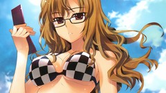 Glasses long hair brown eyes brunettes phones steins gate 