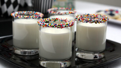 Glasses milk drinks sprinkles