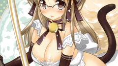 Glasses nekomimi tail meganekko