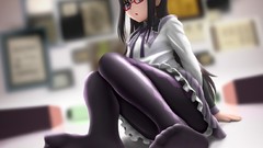 Glasses pantyhose mahou shoujo madoka magica akemi homura mahou 