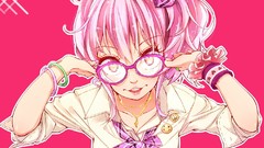 Glasses pink hair anime girls meganekko original characters 