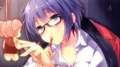 Glasses purple hair hidamari