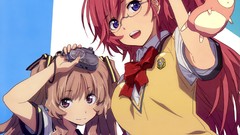 Glasses Ribbons blue eyes brunettes school uniforms ano natsu 