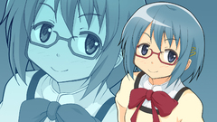 Glasses Ribbons blue hair