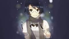 Glasses scarfs short hair katawa shoujo black hair meganekko 