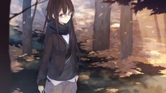 Glasses schoolgirls scarfs school uniforms forests