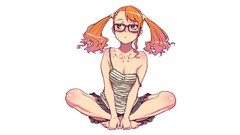 Glasses sitting meganekko We