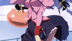 Glasses skirts blush anime girls braids bakemonogatari hanekawa 