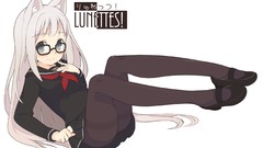 Glasses skirts long hair anime girls nekomimi animal ears 