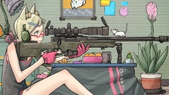 Glasses snipers weapons nekomimi