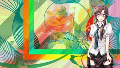 Glasses tie anime girls school uniforms neon genesis evangelion 